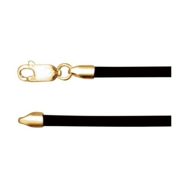 Sterling Silver 3 mm Black Rubber 18" Cord Necklace