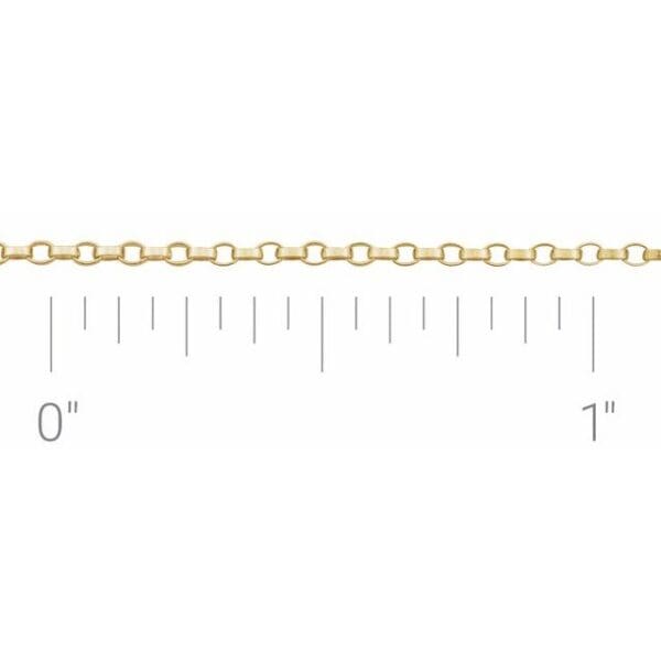 14K Yellow 1.1 mm Rolo 7" Chain