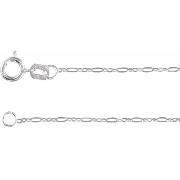 14K Yellow 1.25 mm Figaro Chain by the Inch