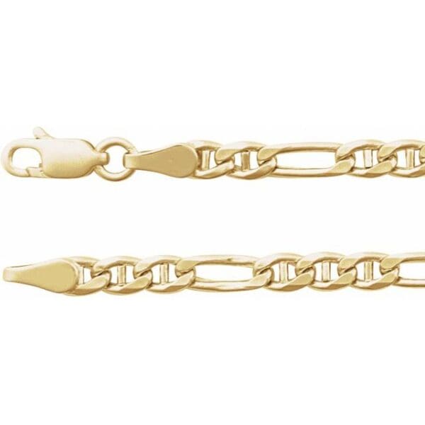 14K Yellow 3.95 mm Hollow Anchor 7" Chain