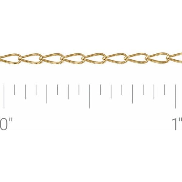 14K Yellow 1.6 mm Elongated Curb 16" Chain