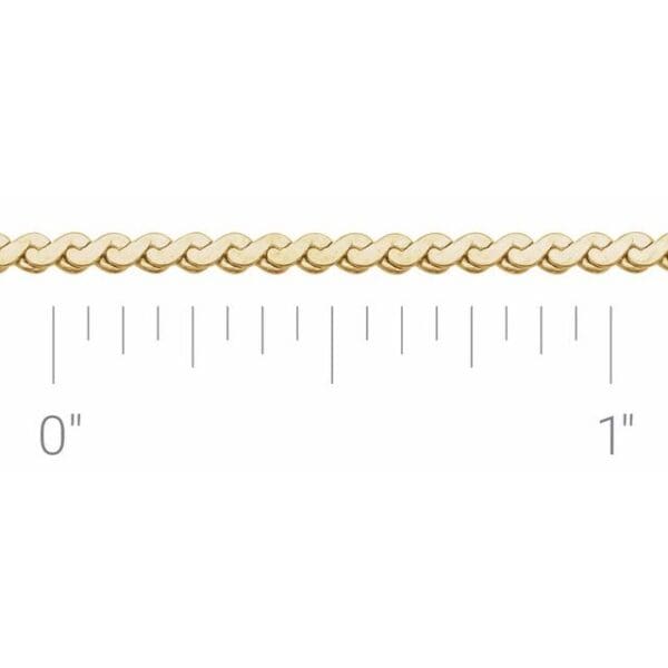 14K Yellow Gold-Filled 1.7 mm Serpentine 7" Chain