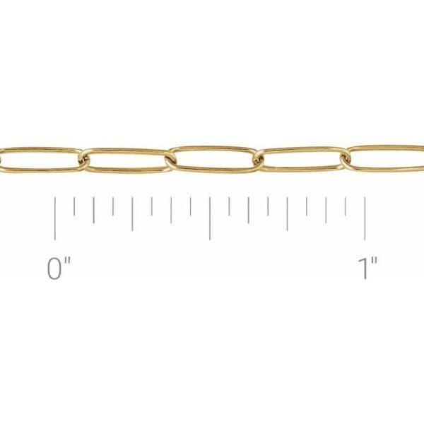 18K Yellow 2.4 mm Paperclip-Style 7" Chain