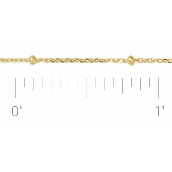 10K Yellow 1.7 mm Satellite Bead Cable 7" Chain