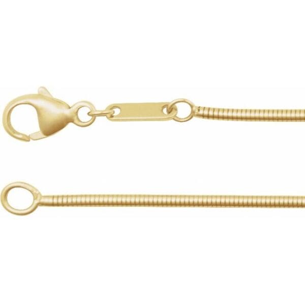 14K Yellow 1.2 mm Boa Snake 7" Chain