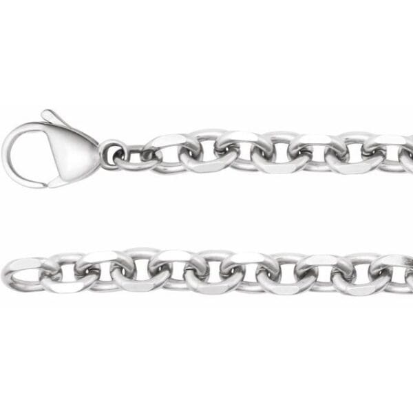 Titanium 5.5 mm Diamond-Cut Cable 8" Chain