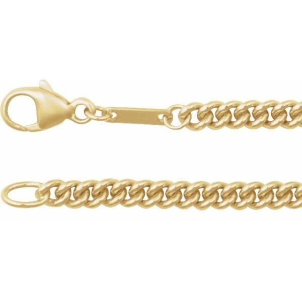 14K Yellow 2.9 mm Curb 8" Chain