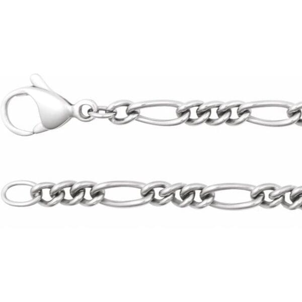 Titanium 3.6 mm Curbed Figaro 8" Chain
