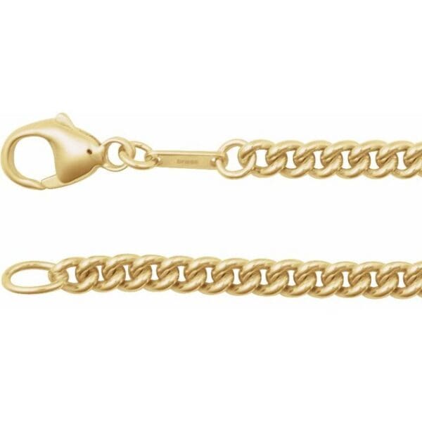 14K Yellow 3.4 mm Curb 8" Chain