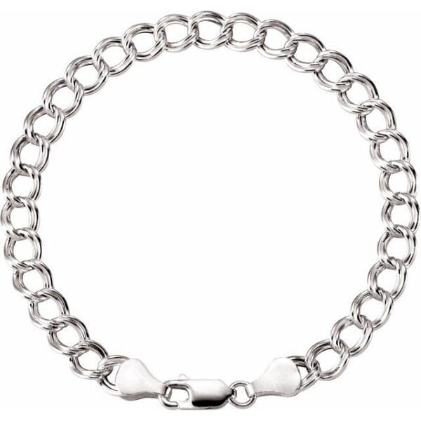 Sterling Silver 4.5 mm Hollow Curb 8" Chain