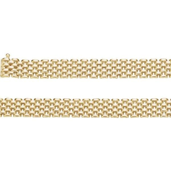 14K Yellow 10.25 mm Panther 7"  Chain