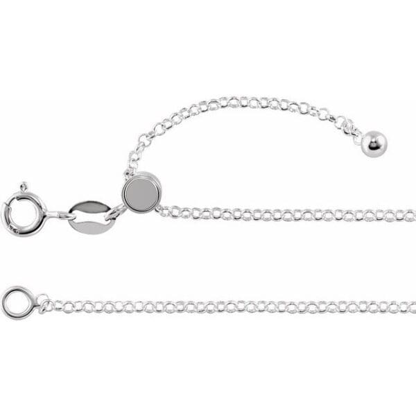 Sterling Silver 1.5 mm Adjustable Rolo 16-22" Chain