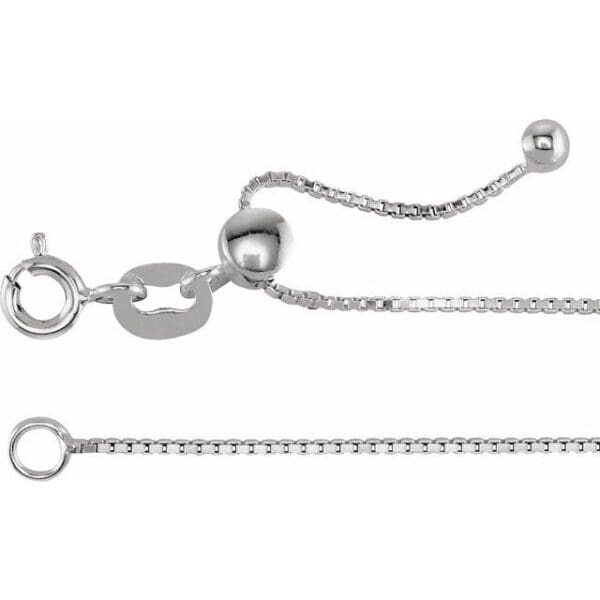 Sterling Silver .75 mm Adjustable Box 16-22" Chain