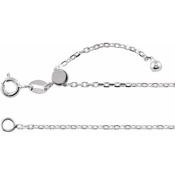 Sterling Silver .95 mm Adjustable Cable 16-22" Chain
