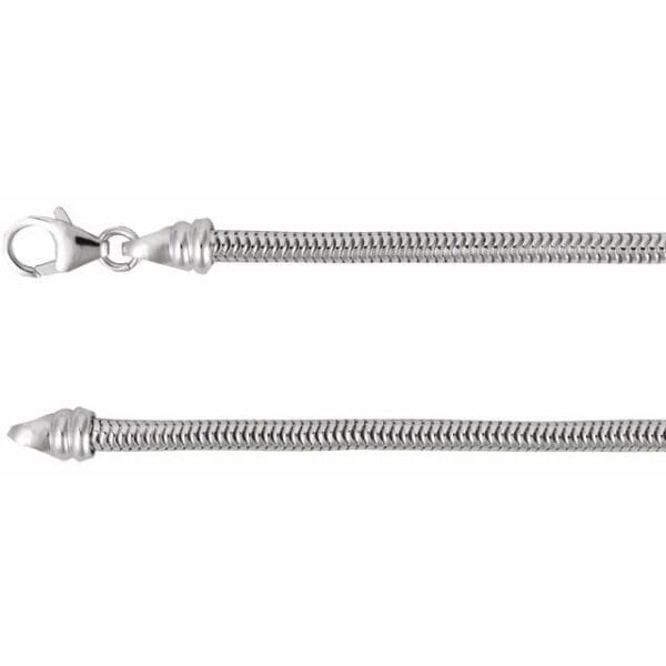 Sterling Silver 3 mm Snake 18" Chain