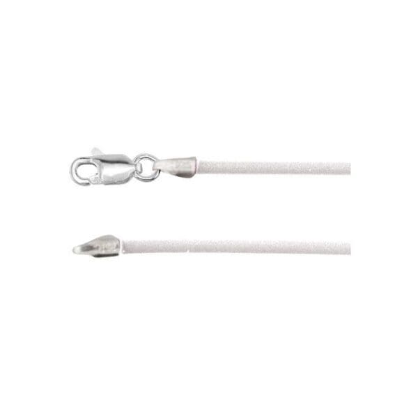 Sterling Silver 2 mm Clear Rubber Cord 16" Necklace