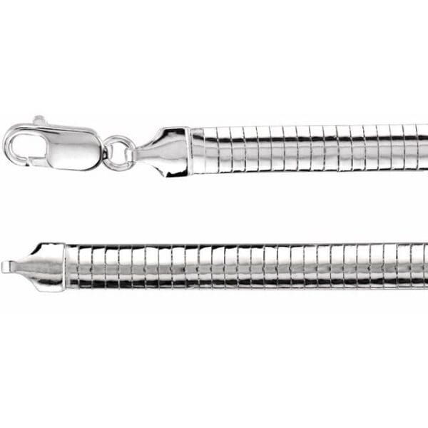 Sterling Silver 6 mm Solid Domed Omega 18" Chain