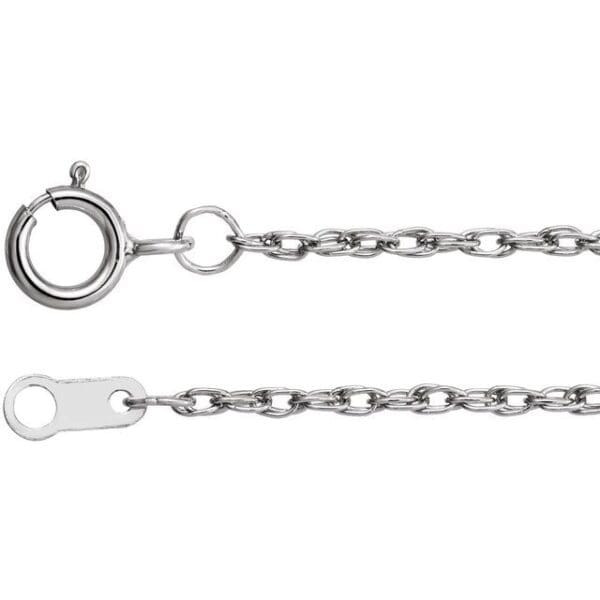 Platinum 1.3 mm Rope Chain by the Inch