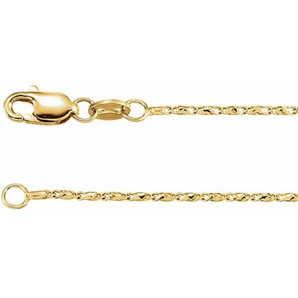 14K White 1 mm Raso 16" Chain