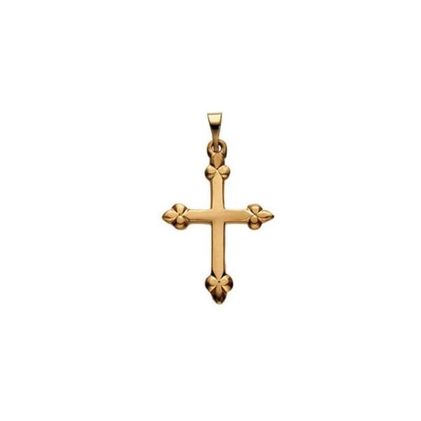 14K White 21x16 mm Cross Pendant
