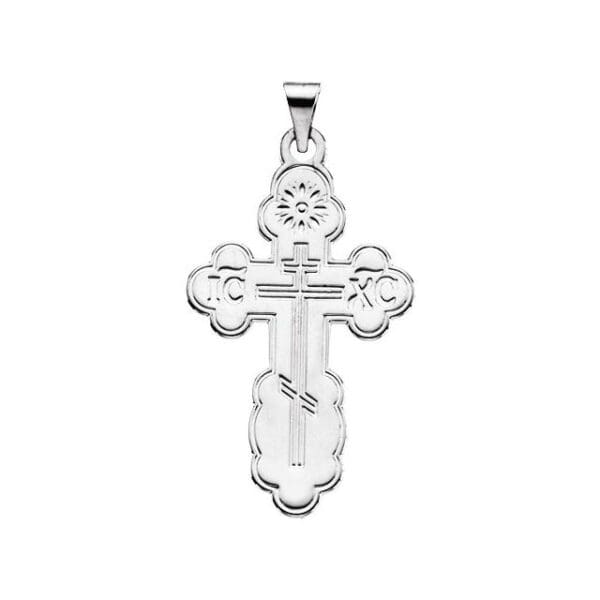 Sterling Silver 32x21 mm Orthodox Cross Pendant