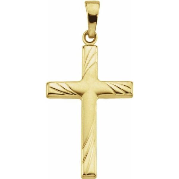 14K White 24x16 mm Cross Pendant