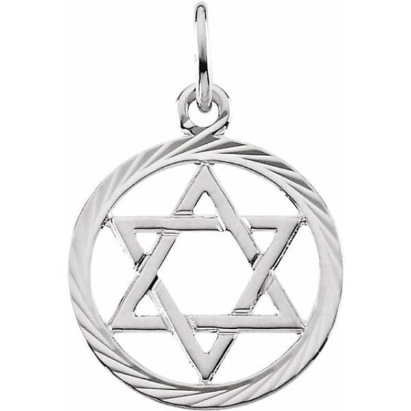 14K Yellow 12 mm Star of David Pendant