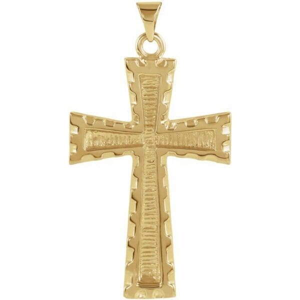 14K Yellow Cross Pendant