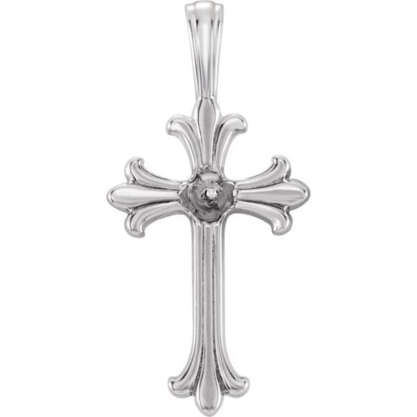 Sterling Silver Cross Pendant Mounting for 4 mm Pearl