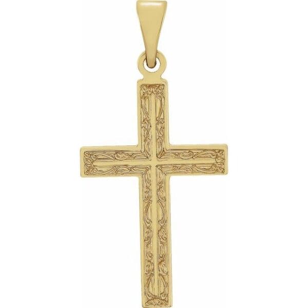 14K Yellow 39x35 mm Cross Pendant