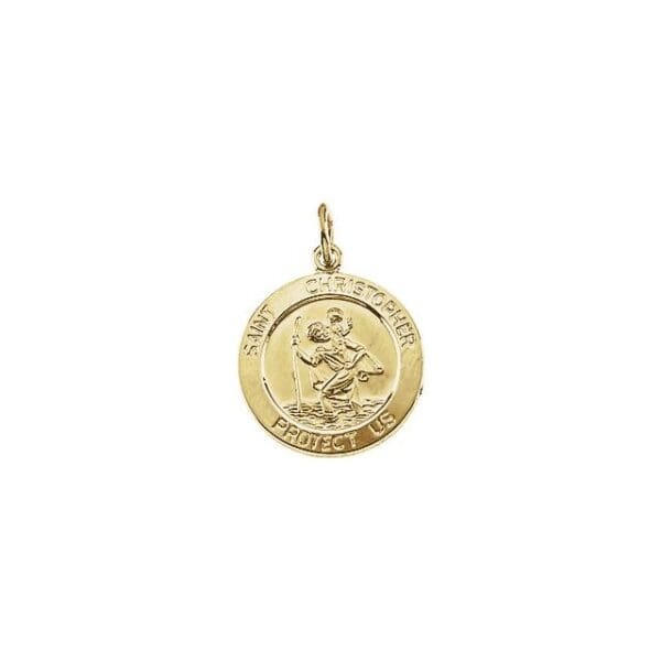 14K Yellow 15 mm St. Christopher Medal