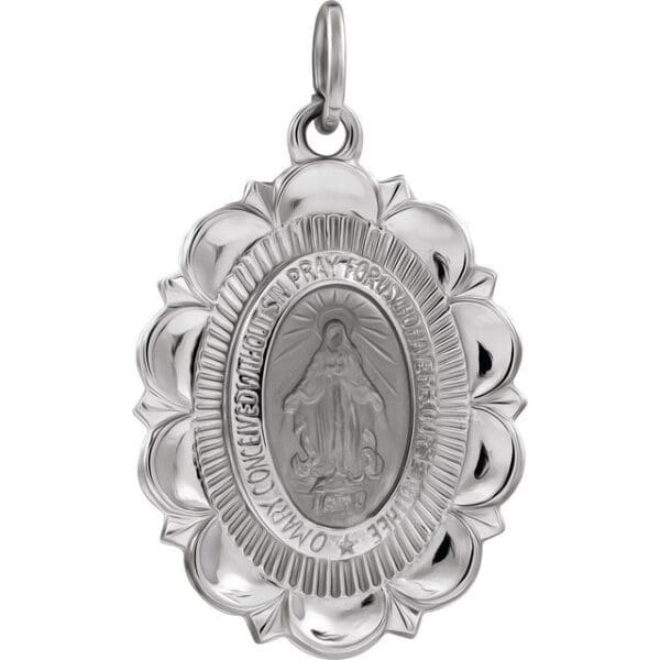 14K Yellow 22x16 mm Oval Miraculous Medal