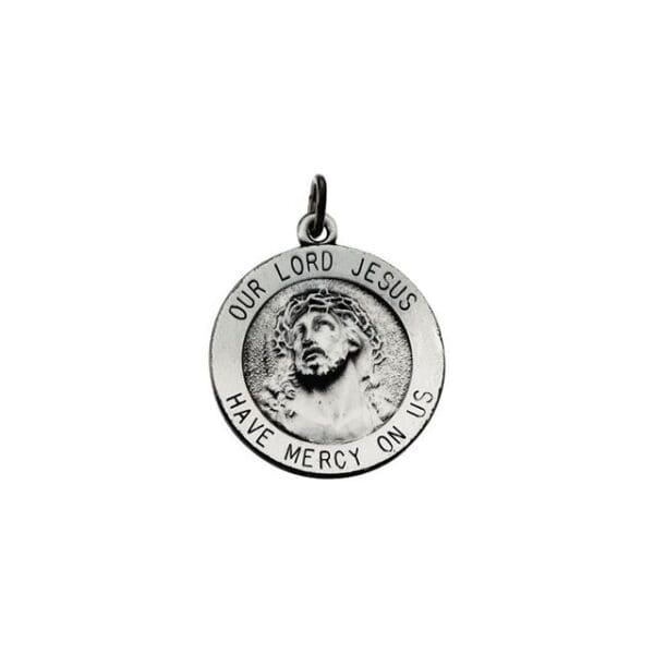 14K Yellow 15 mm Round Our Lord Jesus Medal