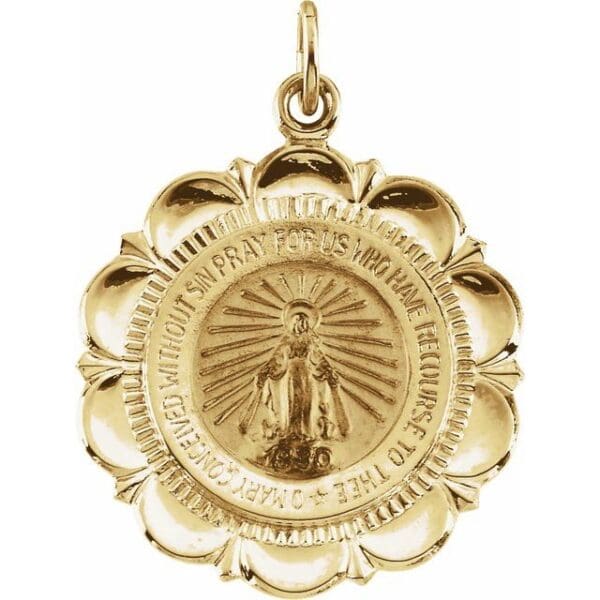 14K Yellow 22 mm Miraculous Medal