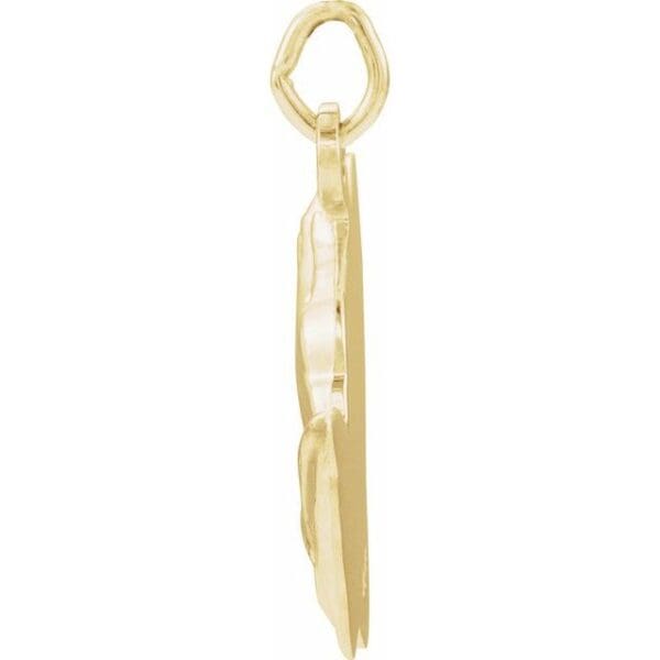 14K White 18.25x13 mm Praying Hands Pendant