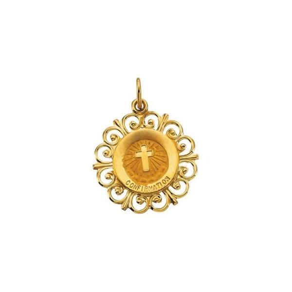 14K Yellow 18 mm Confirmation Medal
