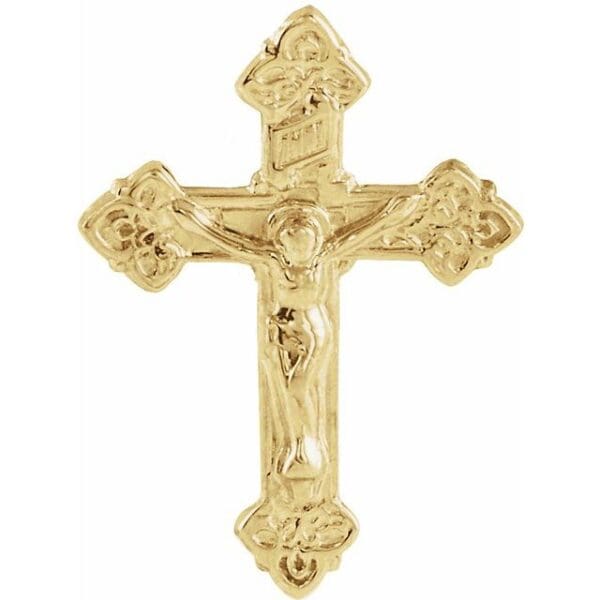 14K Yellow Crucifix Lapel Pin
