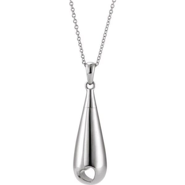 10K White Tear of Love Ash Holder Pendant