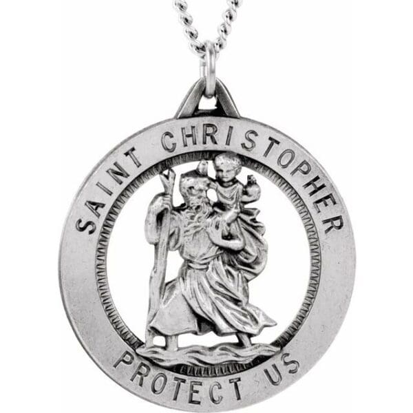 14K Yellow 25 mm St. Christopher Medal
