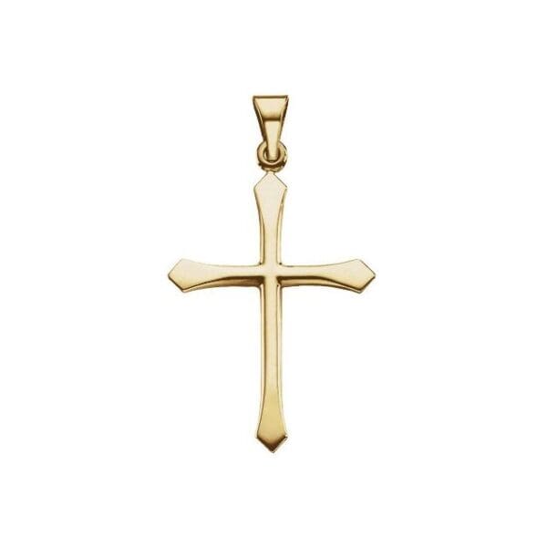 14K White 28.5x21 mm Cross Pendant