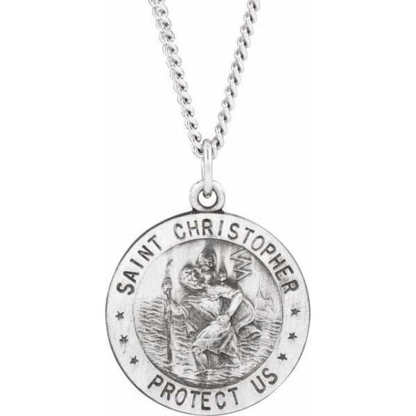 Sterling Silver 18 mm Reversible St. Christopher/U.S. Army Medal