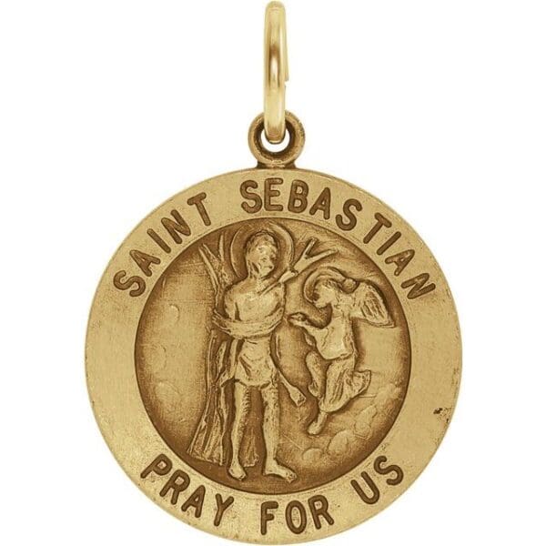 Sterling Silver 18 mm Round St. Sebastian Medal