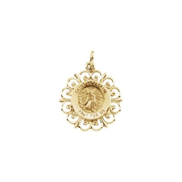 14K Yellow 18 mm St. Peregrine Medal