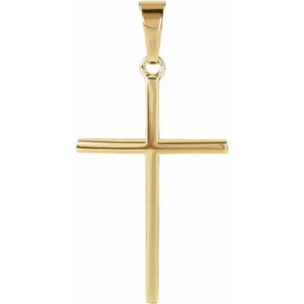 14K White 22.75x15 mm Cross Pendant
