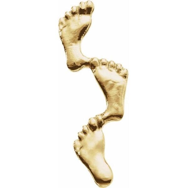14K Yellow Footprints Lapel Pin
