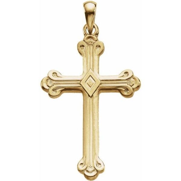 14K Yellow 32x22 mm Cross Pendant