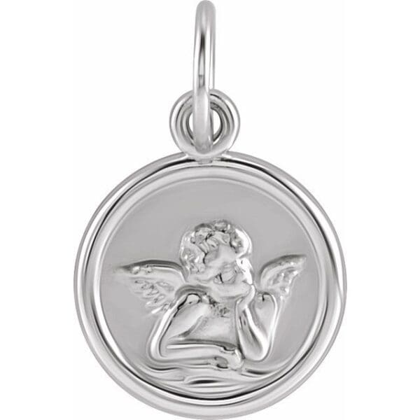 14K Yellow 12 mm Cherub Angel Pendant