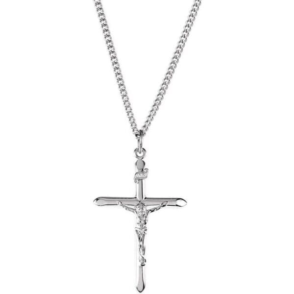 Sterling Silver Crucifix 24" Necklace