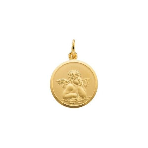 14K Yellow 16 mm Angel Medal
