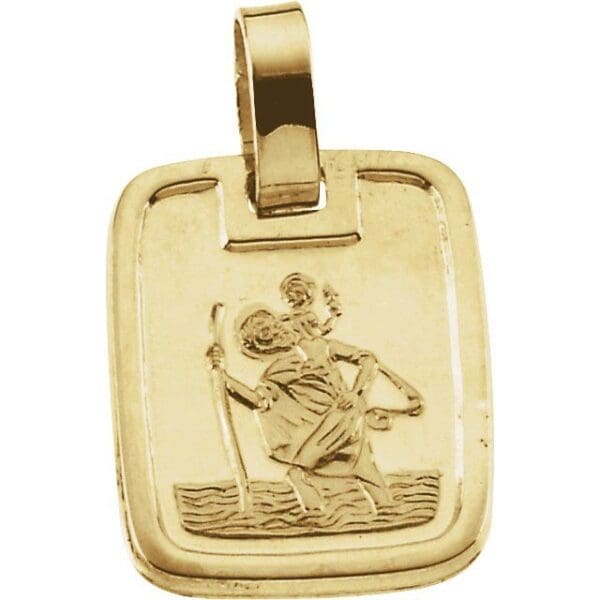 18K Yellow 13x10 mm St. Christopher Medal